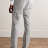 Slim-Fit Straight-Leg Striped Wool-Blend Seersucker Trousers - BK