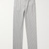 Slim-Fit Straight-Leg Striped Wool-Blend Seersucker Trousers