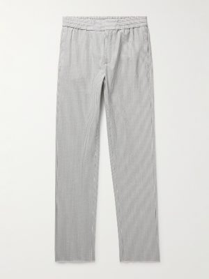 Slim-Fit Straight-Leg Striped Wool-Blend Seersucker Trousers Slim-Fit Straight-Leg Striped Wool-Blend Seersucker Trousers