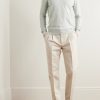 Straight-Leg Pleated Cotton and Linen-Blend Trousers - OU Straight-Leg Pleated Cotton and Linen-Blend Trousers - OU