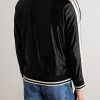 + 8 Palm Angels Logo-Appliquéd Striped Satin-Jersey Track Jacket - BK + 8 Palm Angels Logo-Appliquéd Striped Satin-Jersey Track Jacket - BK