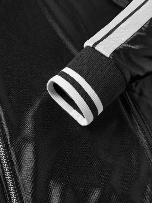 + 8 Palm Angels Logo-Appliquéd Striped Satin-Jersey Track Jacket - E1 + 8 Palm Angels Logo-Appliquéd Striped Satin-Jersey Track Jacket - E1