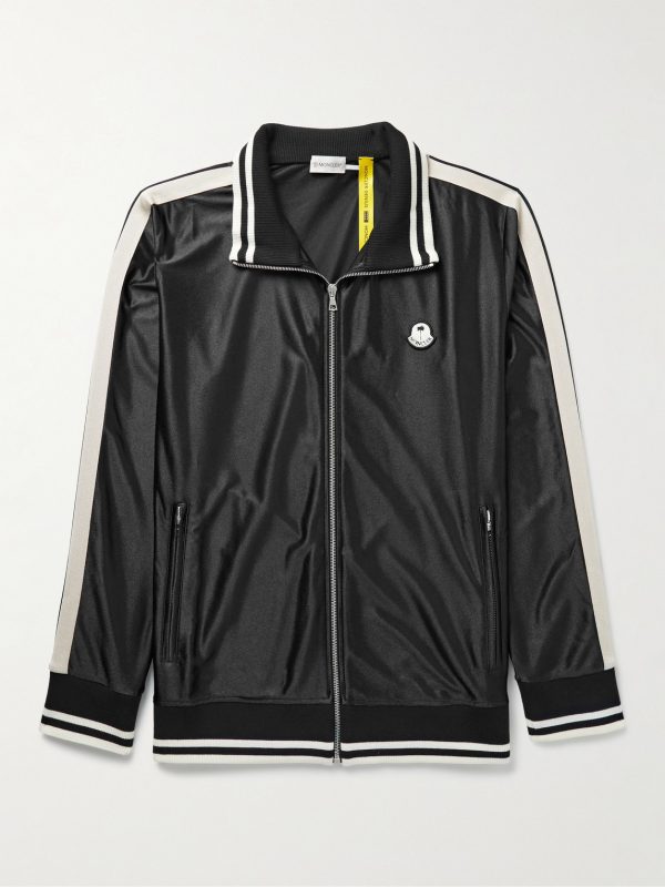 + 8 Palm Angels Logo-Appliquéd Striped Satin-Jersey Track Jacket + 8 Palm Angels Logo-Appliquéd Striped Satin-Jersey Track Jacket