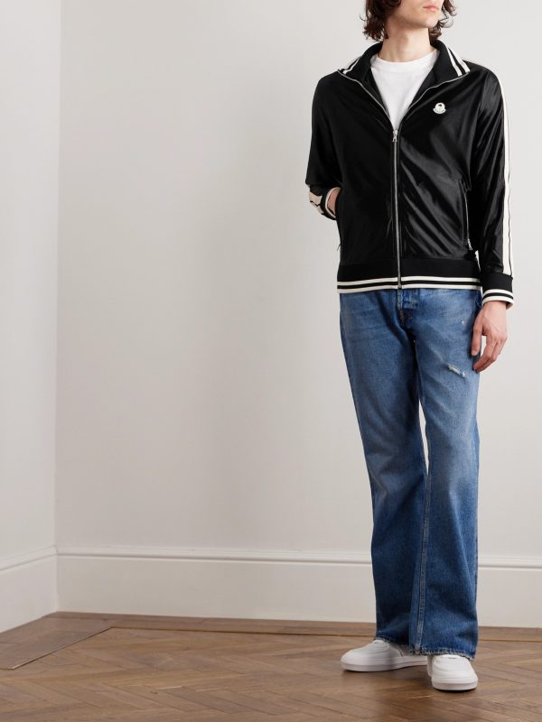 + 8 Palm Angels Logo-Appliquéd Striped Satin-Jersey Track Jacket - OU + 8 Palm Angels Logo-Appliquéd Striped Satin-Jersey Track Jacket - OU