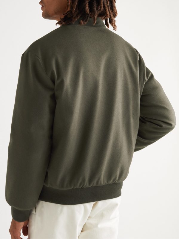 Ivy Reversible Fleece-Lined Cashmere Bomber Jacket - BK Ivy Reversible Fleece-Lined Cashmere Bomber Jacket - BK