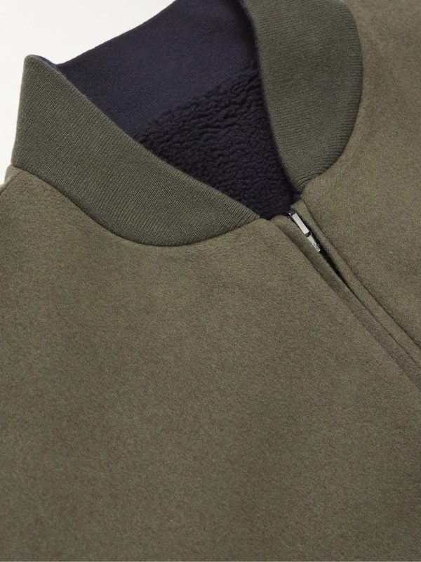 Ivy Reversible Fleece-Lined Cashmere Bomber Jacket - CU Ivy Reversible Fleece-Lined Cashmere Bomber Jacket - CU