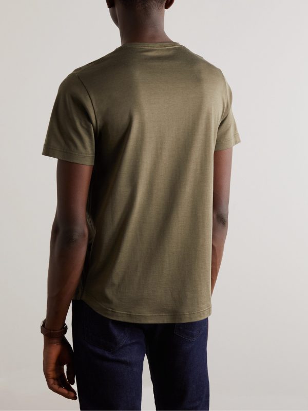 Slim-Fit Silk and Cotton-Blend Jersey T-Shirt - BK Slim-Fit Silk and Cotton-Blend Jersey T-Shirt - BK