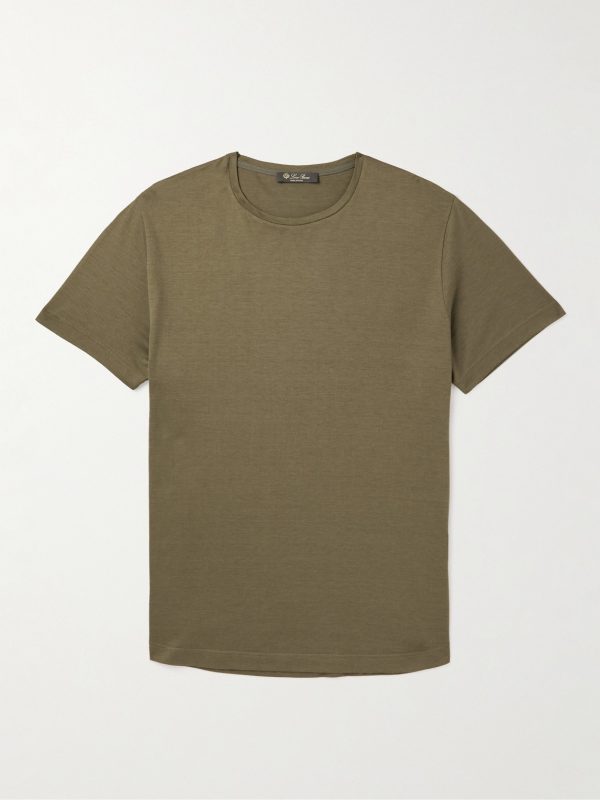 Slim-Fit Silk and Cotton-Blend Jersey T-Shirt Slim-Fit Silk and Cotton-Blend Jersey T-Shirt