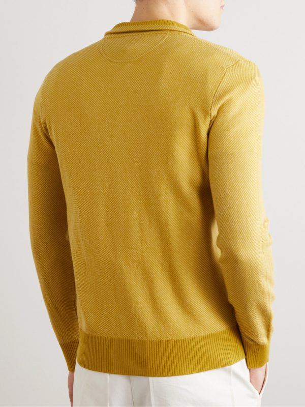 Roadster Striped Cashmere Half-Zip Sweater - BK Roadster Striped Cashmere Half-Zip Sweater - BK