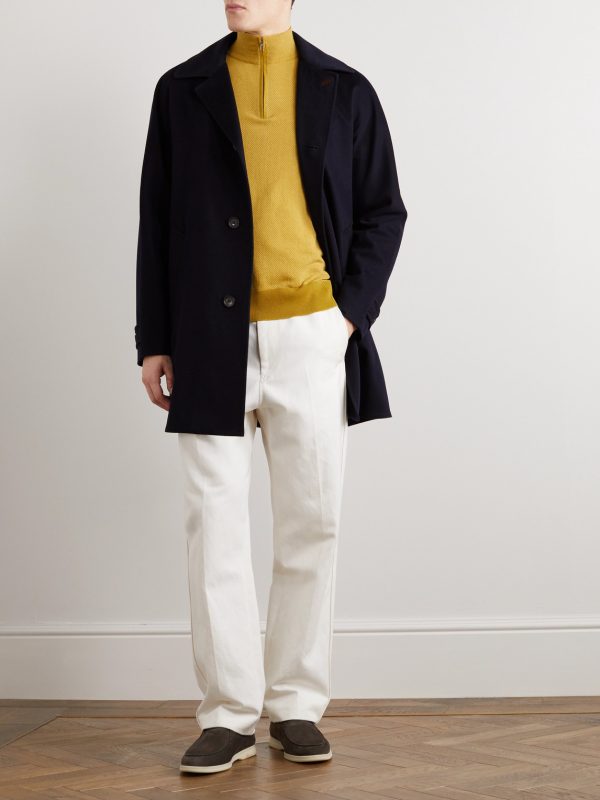 Roadster Striped Cashmere Half-Zip Sweater - OU Roadster Striped Cashmere Half-Zip Sweater - OU