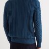 Ribbed Cable-Knit Cashmere Rollneck Sweater - BK
