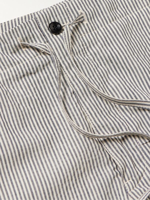 Straight-Leg Striped Wool-Blend Shorts - CU Straight-Leg Striped Wool-Blend Shorts - CU