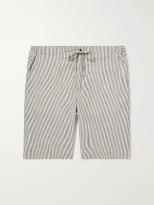Straight-Leg Striped Wool-Blend Shorts