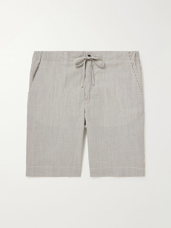 Straight-Leg Striped Wool-Blend Shorts Straight-Leg Striped Wool-Blend Shorts