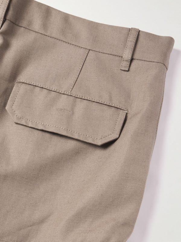 Straight-Leg Cotton and Linen-Blend Cargo Shorts - CU