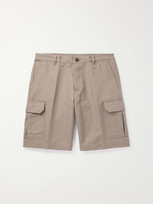 Straight-Leg Cotton and Linen-Blend Cargo Shorts Straight-Leg Cotton and Linen-Blend Cargo Shorts