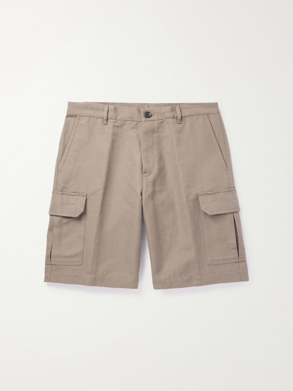 Straight-Leg Cotton and Linen-Blend Cargo Shorts