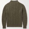 Ribbed Cable-Knit Cashmere Rollneck Sweater Ribbed Cable-Knit Cashmere Rollneck Sweater
