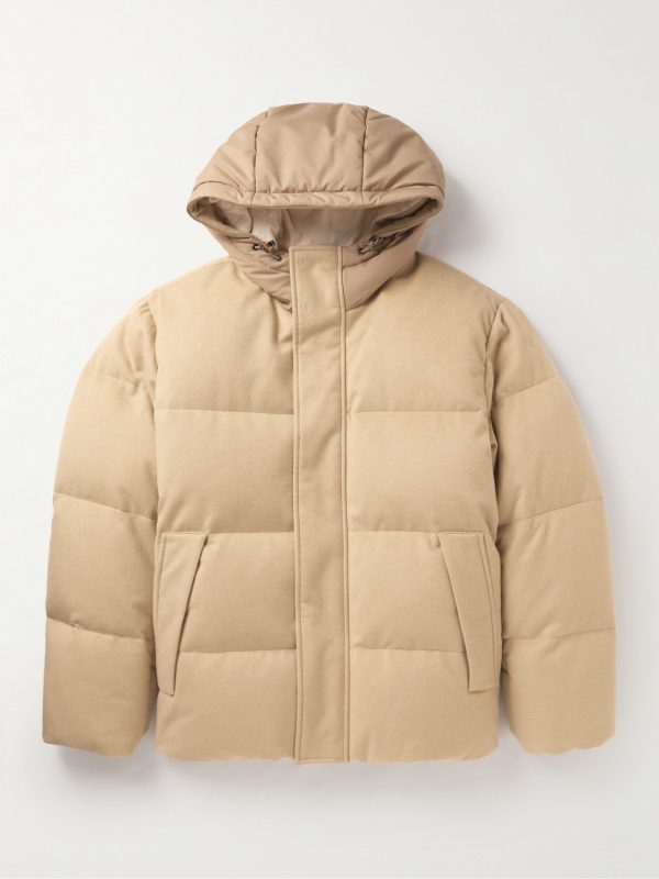 Padded Shell-Trimmed Cashmere Hooded Down Jacket Padded Shell-Trimmed Cashmere Hooded Down Jacket