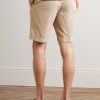 Straight-Leg Cotton-Blend Bermuda Shorts - BK Straight-Leg Cotton-Blend Bermuda Shorts - BK