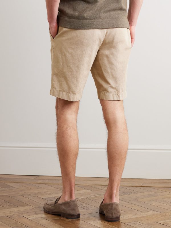 Straight-Leg Cotton-Blend Bermuda Shorts - BK Straight-Leg Cotton-Blend Bermuda Shorts - BK