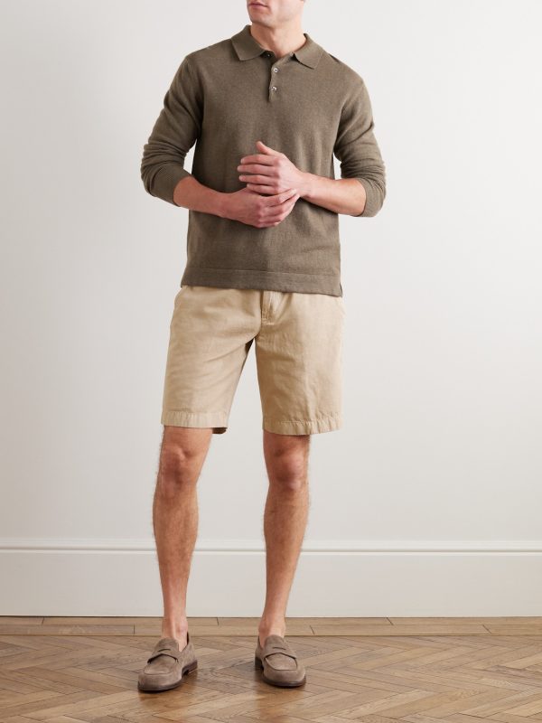 Straight-Leg Cotton-Blend Bermuda Shorts - OU Straight-Leg Cotton-Blend Bermuda Shorts - OU