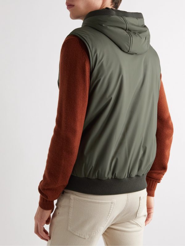 Wallace Cashmere-Trimmed Padded Shell Hooded Gilet - BK Wallace Cashmere-Trimmed Padded Shell Hooded Gilet - BK