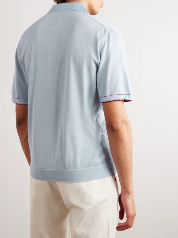 Silk and Cashmere-Blend Polo Shirt - BK