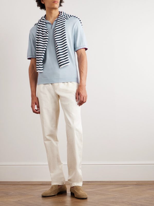 Silk and Cashmere-Blend Polo Shirt - OU