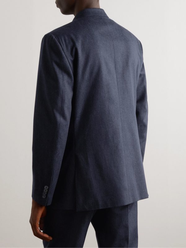 Double-Breasted Wool, Cotton and Cashmere-Blend Twill Suit Jacket - BK
