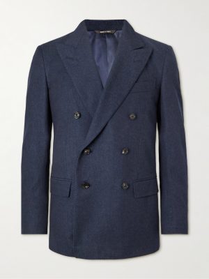 Double-Breasted Wool, Cotton and Cashmere-Blend Twill Suit Jacket Double-Breasted Wool, Cotton and Cashmere-Blend Twill Suit Jacket