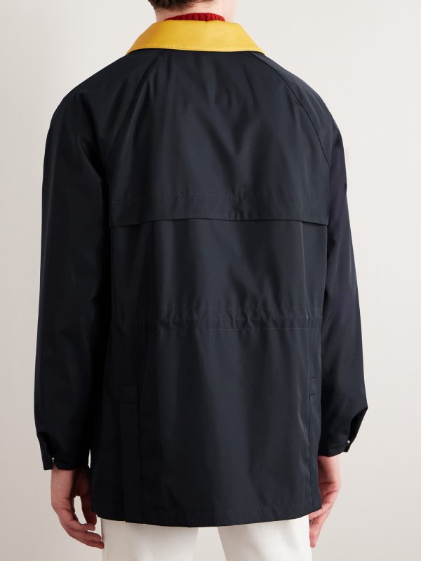 Horsey Leather-Trimmed Storm System® Tech-Shell Field Jacket - BK Horsey Leather-Trimmed Storm System® Tech-Shell Field Jacket - BK