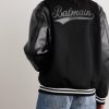 Logo-Appliquéd Wool and Leather Varsity Jacket - BK