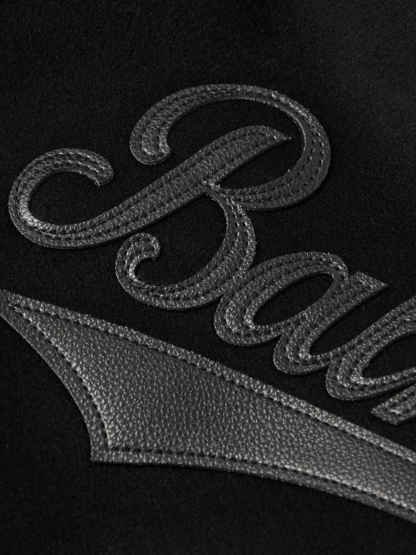 Logo-Appliquéd Wool and Leather Varsity Jacket - E1