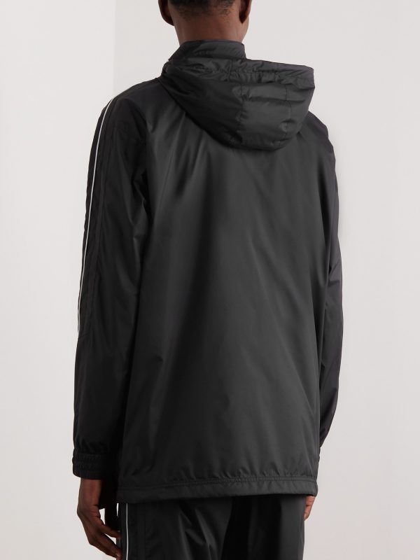 Logo-Embroidered Shell Hooded Jacket - BK