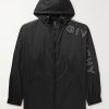 Logo-Embroidered Shell Hooded Jacket