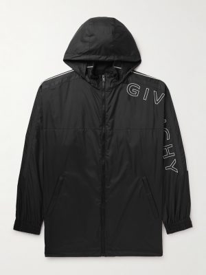 Logo-Embroidered Shell Hooded Jacket Logo-Embroidered Shell Hooded Jacket