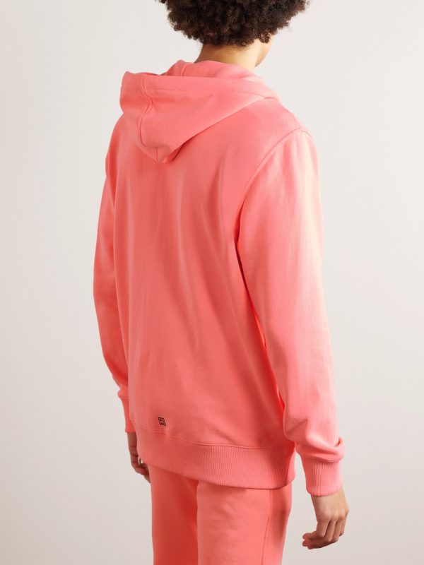 Logo-Embroidered Cotton-Jersey Zip-Up Hoodie - BK