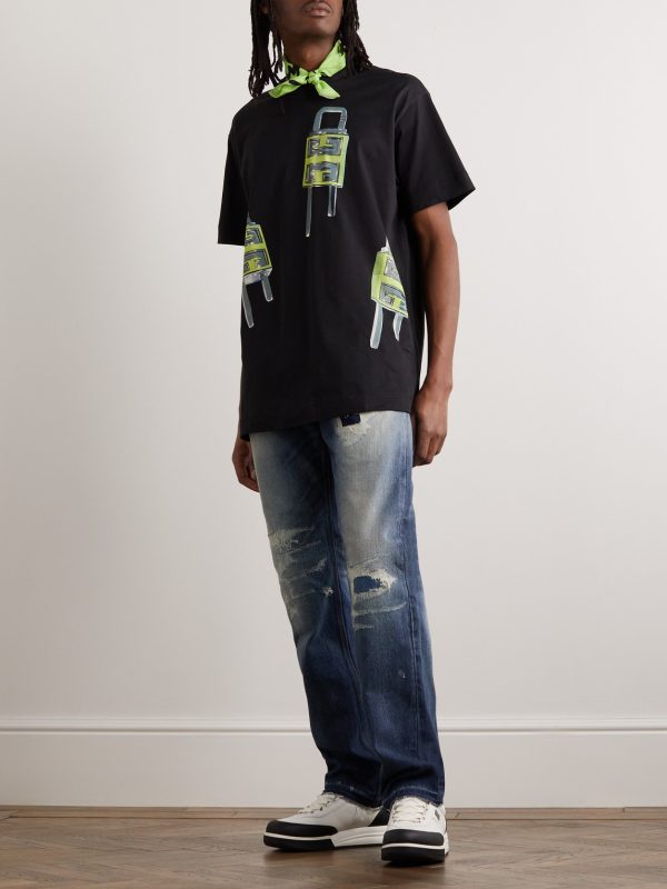 Straight-Leg Distressed Jeans - OU Straight-Leg Distressed Jeans - OU