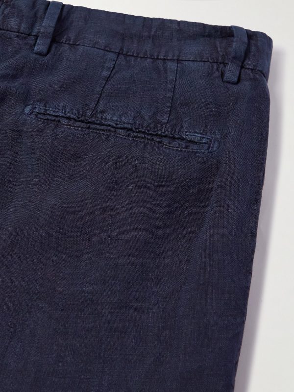 Straight-Leg Garment-Dyed Linen Trousers - CU Straight-Leg Garment-Dyed Linen Trousers - CU