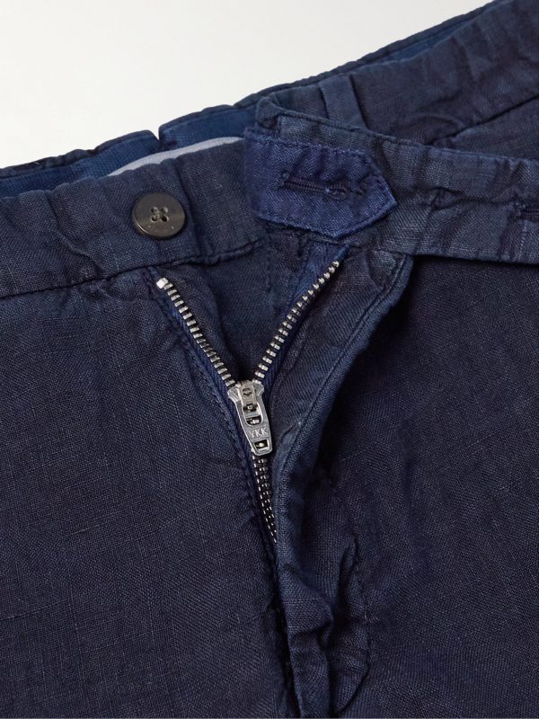 Straight-Leg Garment-Dyed Linen Trousers - E1 Straight-Leg Garment-Dyed Linen Trousers - E1