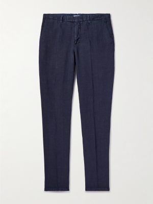 Straight-Leg Garment-Dyed Linen Trousers