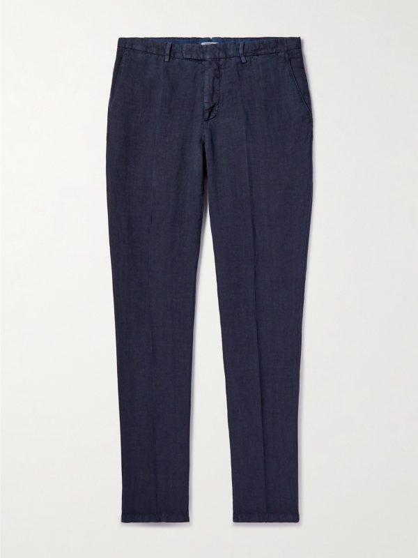 Straight-Leg Garment-Dyed Linen Trousers Straight-Leg Garment-Dyed Linen Trousers