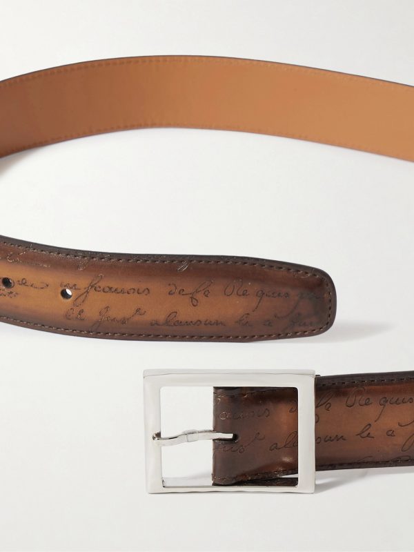 Scritto 3.5cm Leather Belt - E1 Scritto 3.5cm Leather Belt - E1