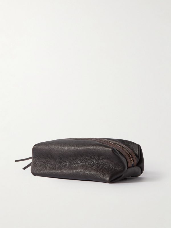 Zazou Full-Grain Leather Wash Bag - BK Zazou Full-Grain Leather Wash Bag - BK