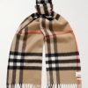 Fringed Checked Cashmere Scarf Fringed Checked Cashmere Scarf