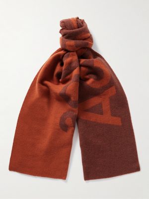 Toronty Logo-Jacquard Wool-Blend Scarf Toronty Logo-Jacquard Wool-Blend Scarf