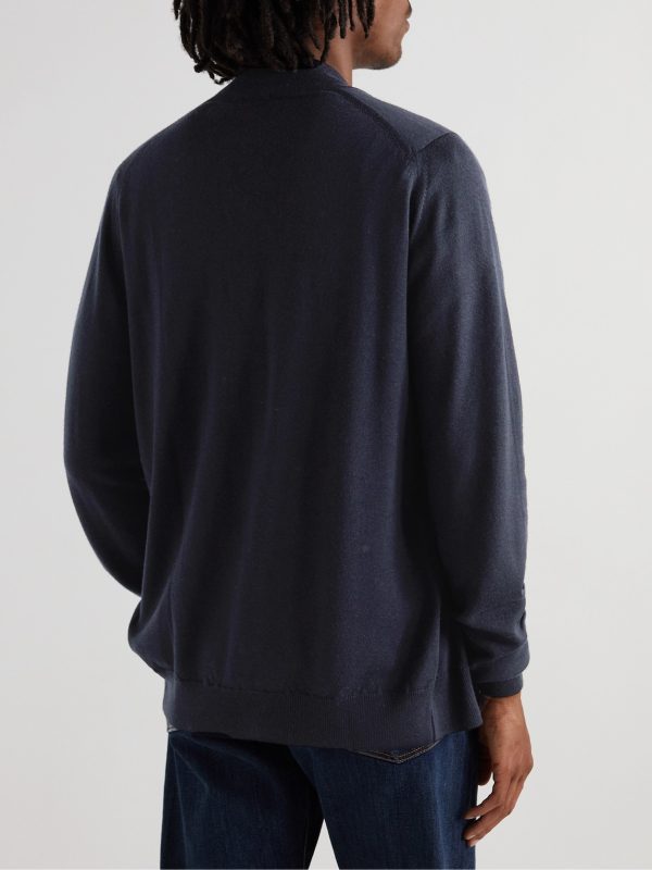 Claygate Slim-Fit Merino Wool Zip-Up Cardigan - BK Claygate Slim-Fit Merino Wool Zip-Up Cardigan - BK