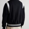 The Hayes Leather-Panelled Wool-Blend Varsity Jacket - BK