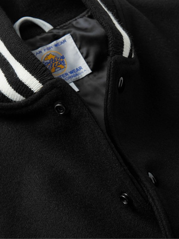 The Hayes Leather-Panelled Wool-Blend Varsity Jacket - CU